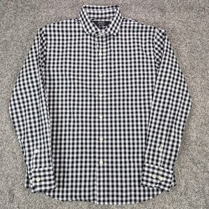 Under 5'10 Shirt Mens Small Black White Gingham Cotton Long Sleeve